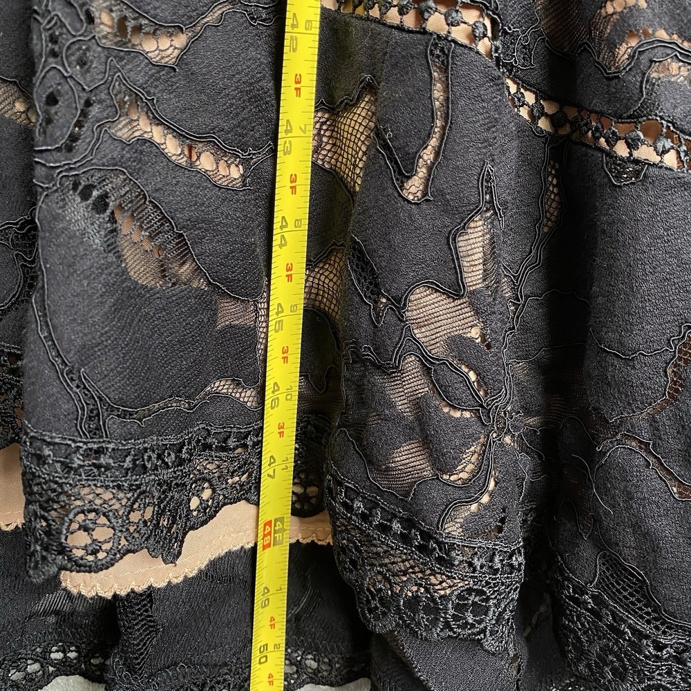 Anthropologie Dress Womens Sz 6 Black Slim Lace Maxi Floral Cocktail Evening - Picture 16 of 16